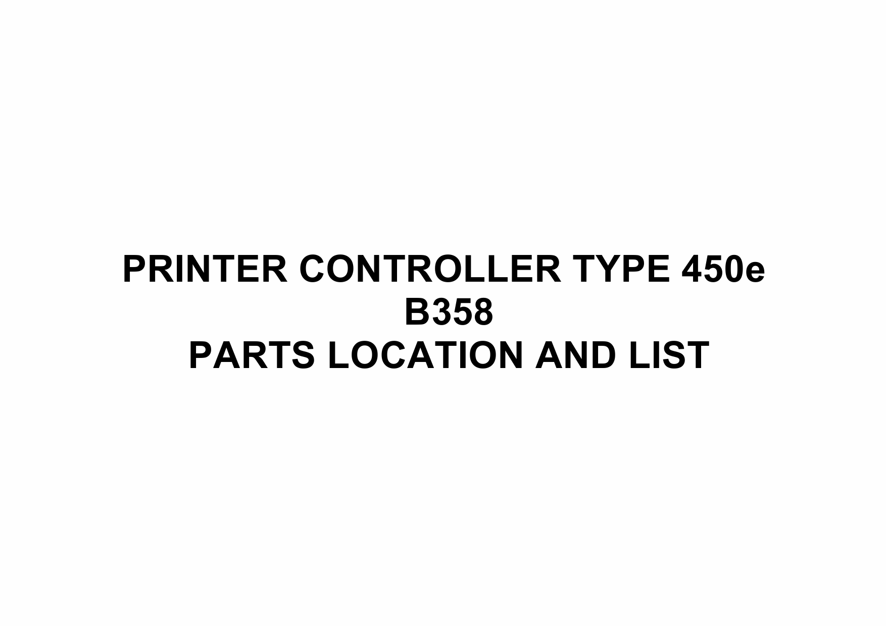 RICOH Options B358 PRINTER-CONTROLLER-TYPE-450e Parts Catalog PDF download-1